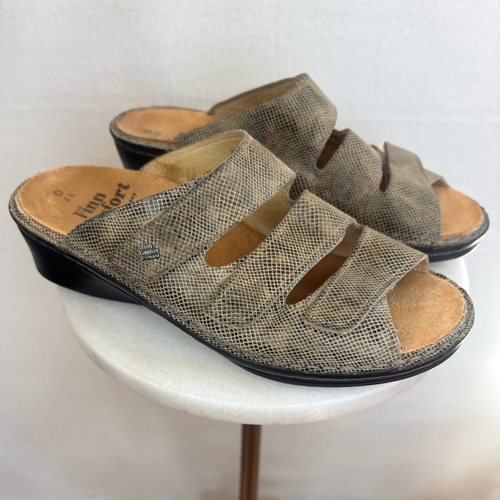FINN COMFORT Leather Sandal Andros Slide Shoe Slip On‎ Comfort Support US 6/ 6.5